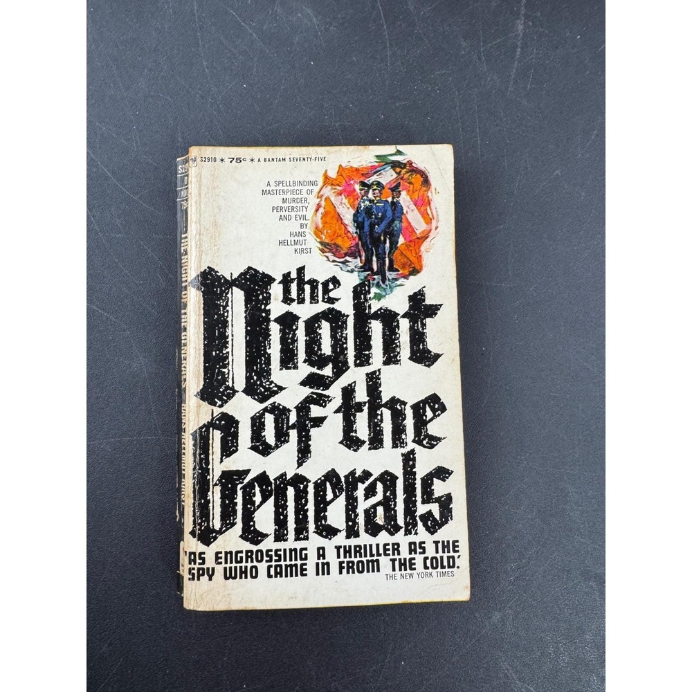 The Night of the Generals Hans Hellmut Kirst 1965 Bantam Vintage Paperback Book